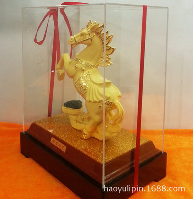 絨沙金馬工藝擺件 高檔禮品與開業(yè)慶典的理想選擇